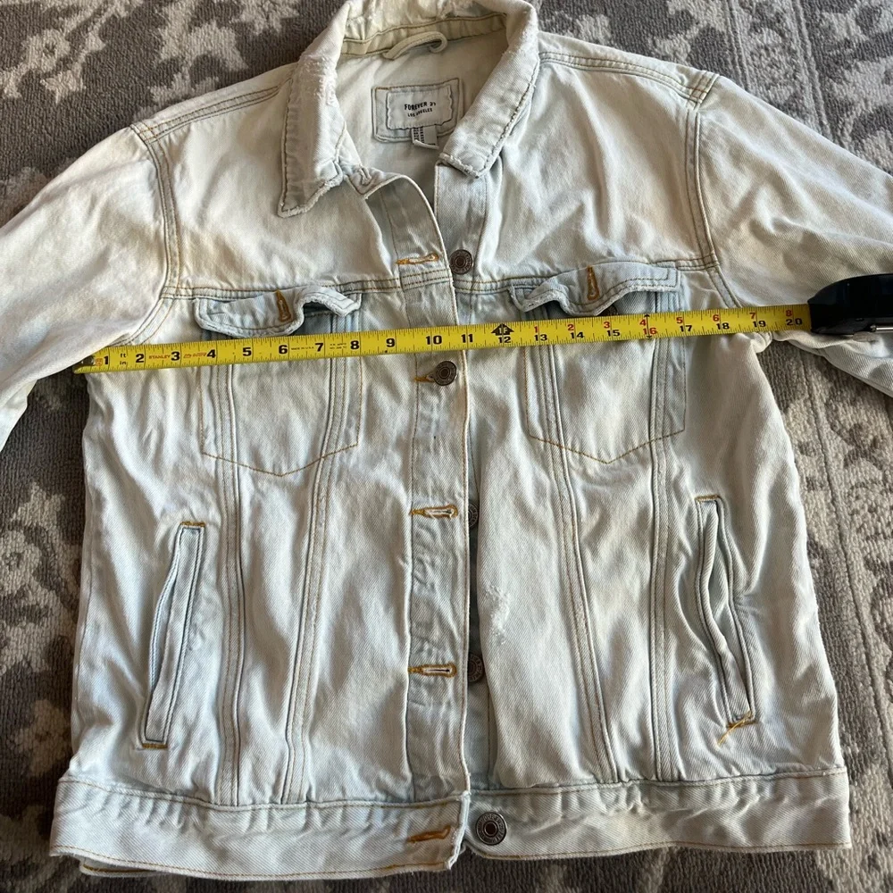 Forever 21 Distressed Light-Wash Denim Jacket - Picture 4 of 9